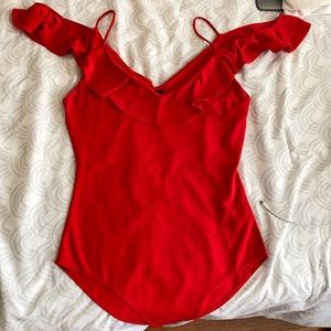 Forever 21 Red off the shoulder Bodysuit